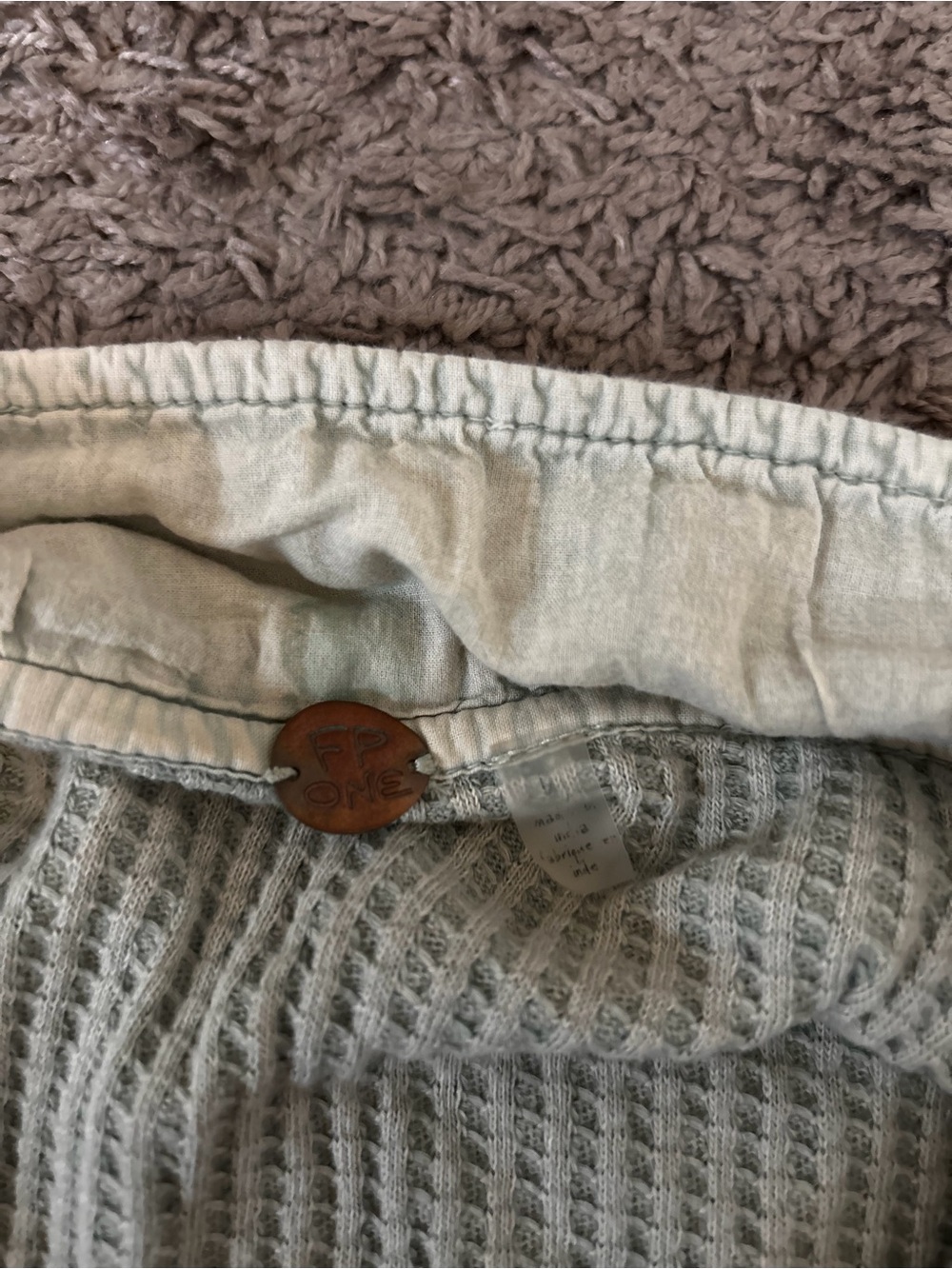 Free People Scout Jacket Waffle Button-Up Shirt Jacket in Light Sage - Picture 3 of 4